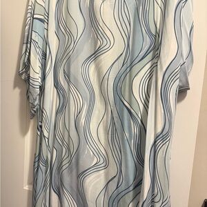 Flowy Blue and White Patterned Dress